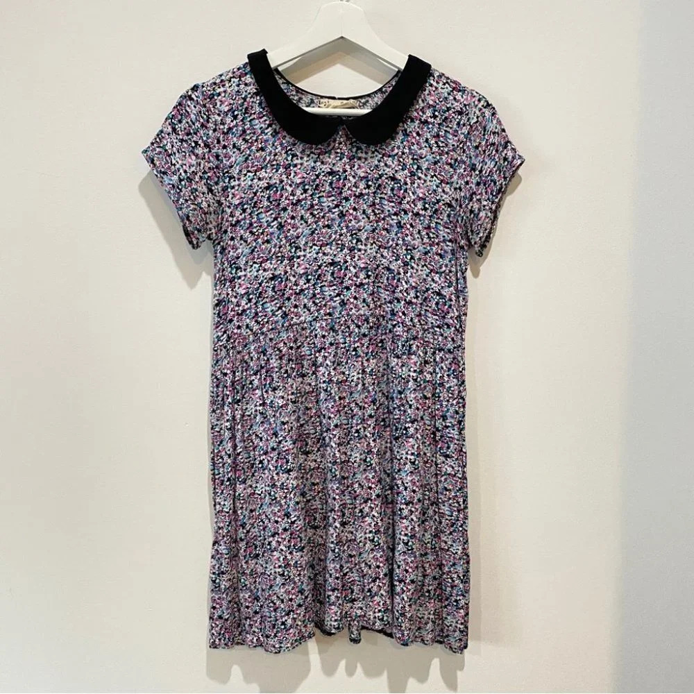 Urban Outfitters One & Only Babydoll Floral Dress Peter Pan Collar S